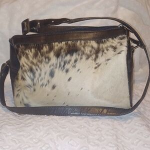 Art by god Unique Cowhide Leather Black & White Leather Hairon Shoulder Bag